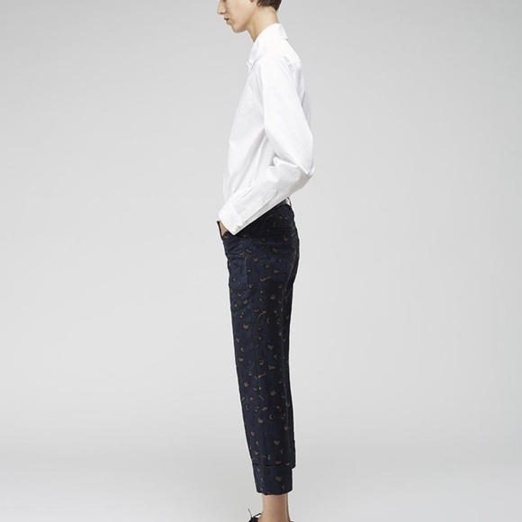 Tsumori Chisato navy print jacquard pants, sz 1 - Picture 2 of 4